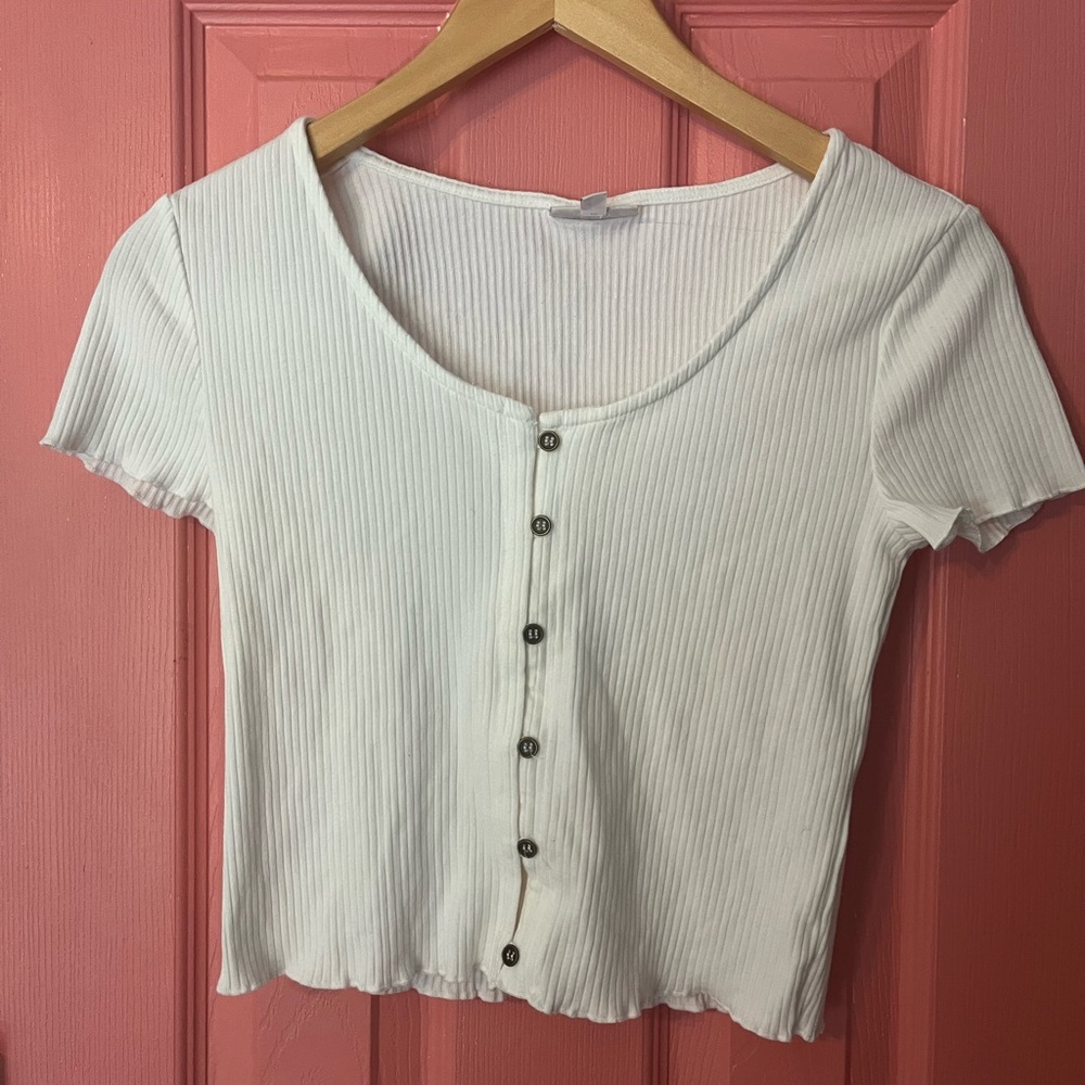 SO ribbed crop tee